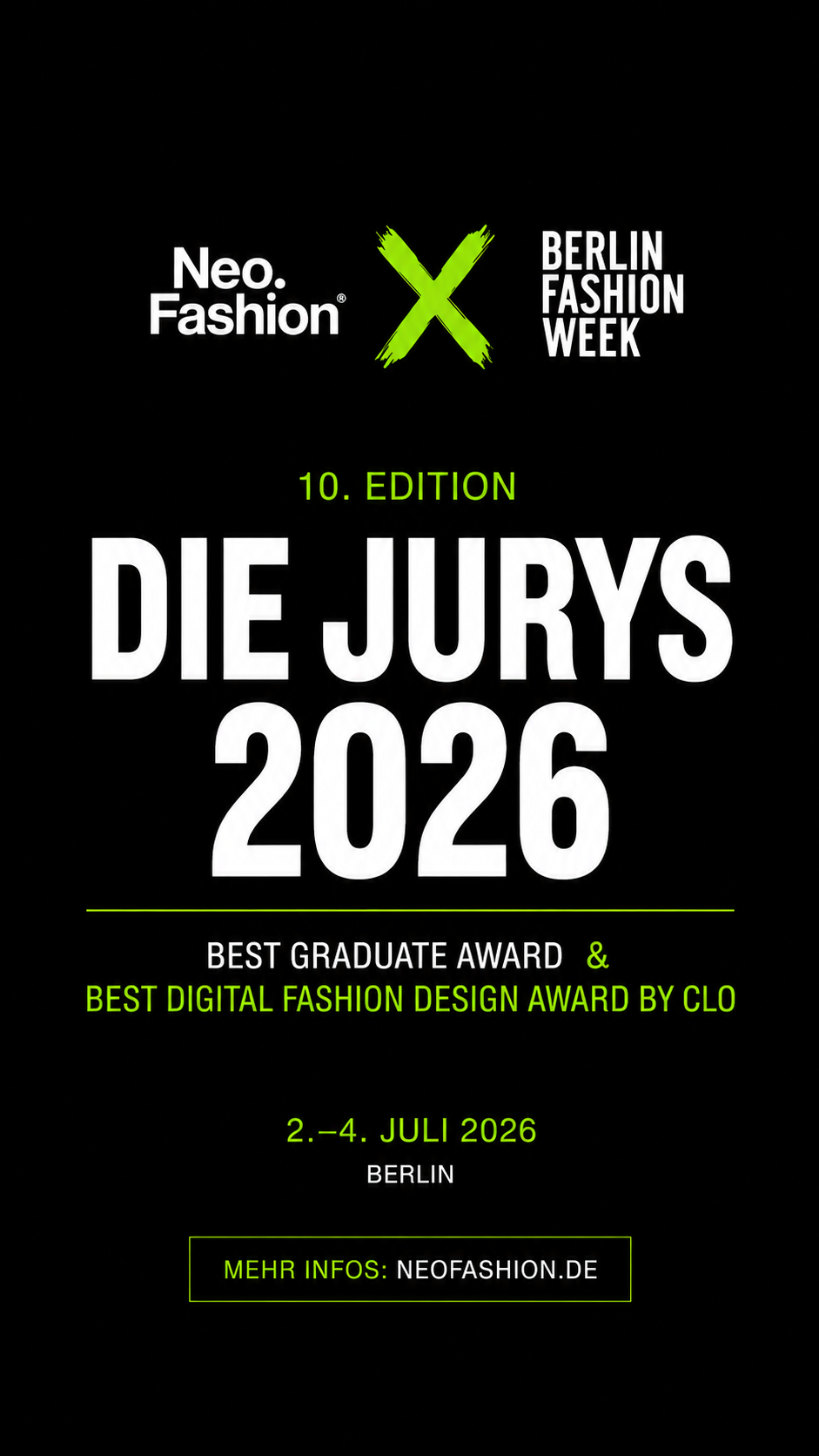Neo.Fashion. präsentiert die Jurys für die Best Graduate Awards 2026